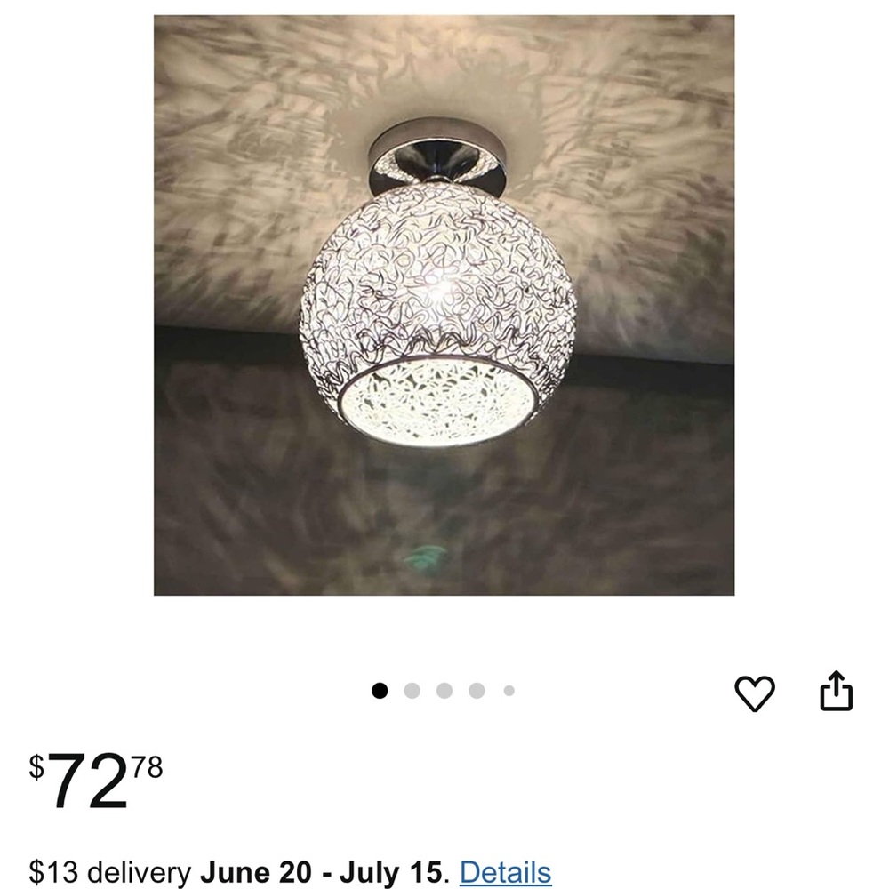 Elegant Silver Ceiling Light Fixture